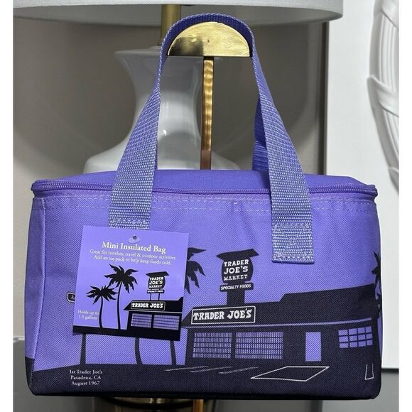 Trader Joe’s PURPLE Mini Insulated Cooler Tote Bag - Picture 3 of 6